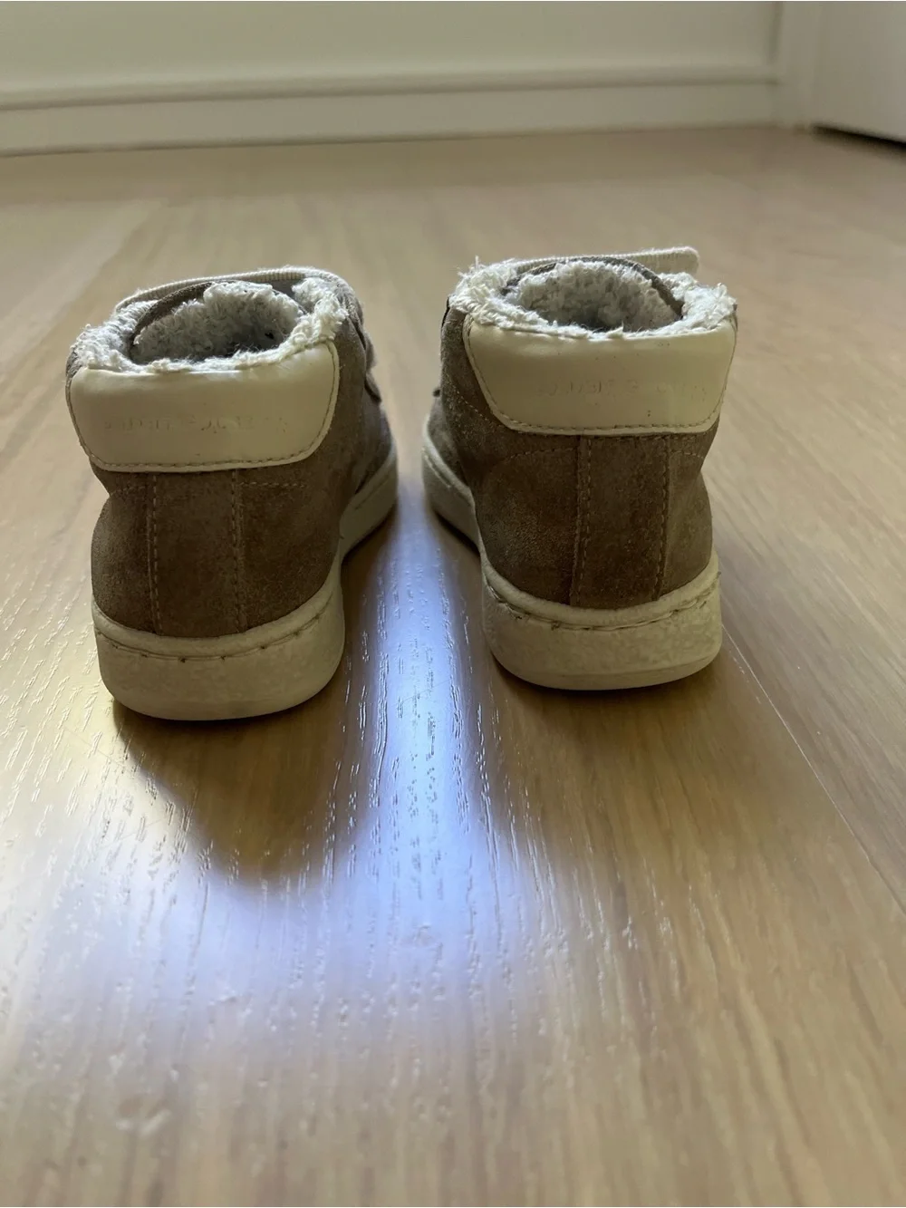 Golden Goose Brown Suede Fur Lined High Top Boots